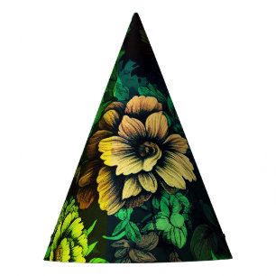Chapeaux De Fêtes Couleurs uniques Vintage imprimé floral