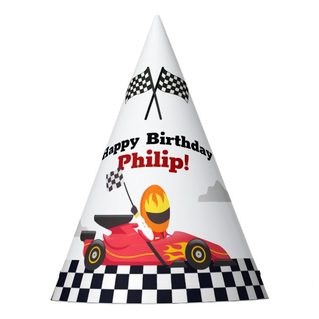 Chapeaux De Fêtes Course Voiture Course Anniversaire Fête Casquette (Devant)