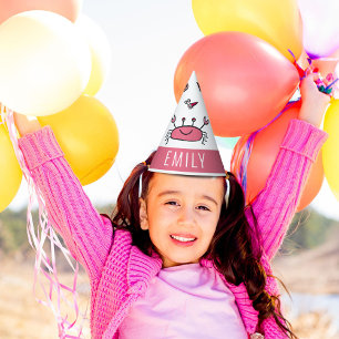 Chapeaux De Fêtes Crabe rose Nom animal de la mer Fille Anniversaire