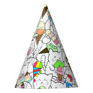 Chapeaux De Fêtes Crème de glace Kitty Cute Kawaii Casquette de la