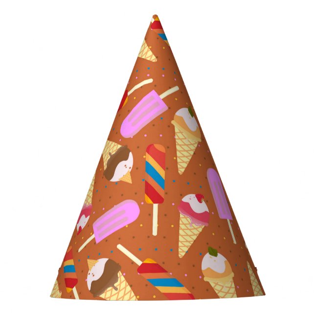 Chapeaux De Fêtes Crème glacée été motif fête d'anniversaire (Devant)