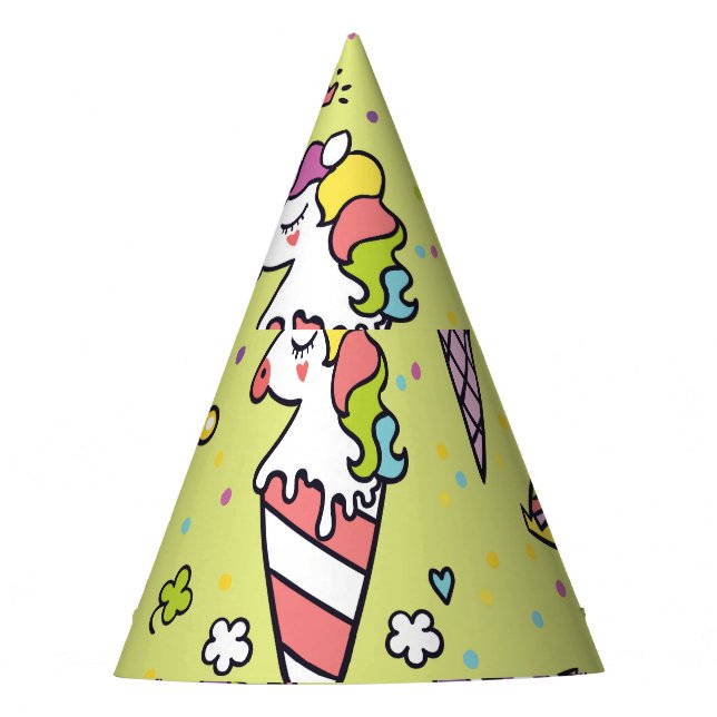 Chapeaux De Fêtes Crème glacée Pop Cute : Motif animal (Devant)