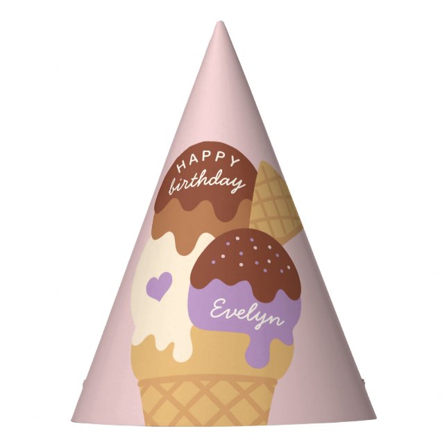 Chapeaux De Fêtes Crème glacée Sundae Anniversaire de enfant personn (Devant)