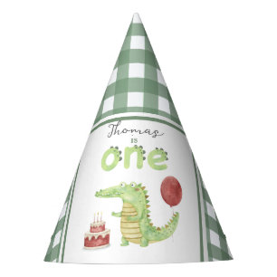 Chapeaux De Fêtes Crocodile aquarelle 1er anniversaire