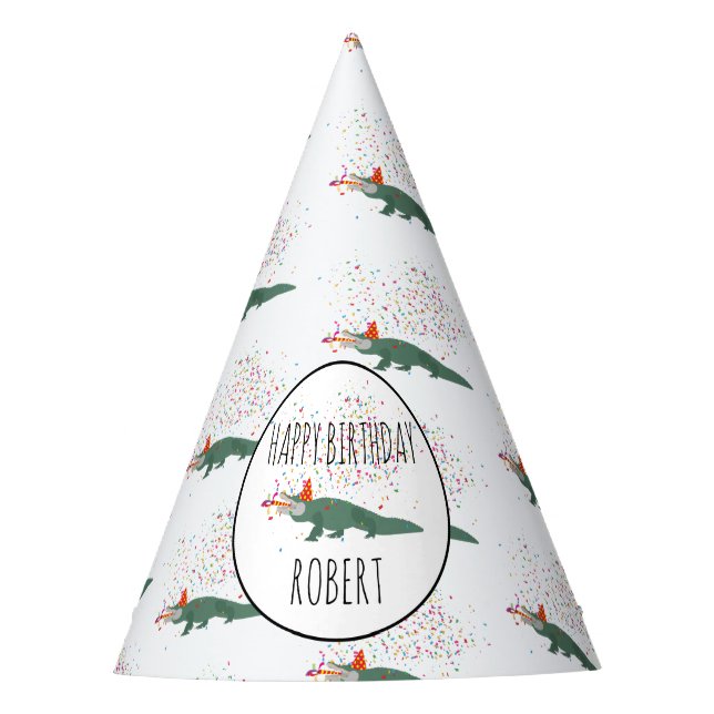 Chapeaux De Fêtes Crocodile d'alligator - Animaux Anniversaire (Devant)