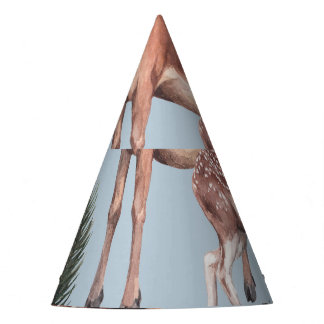 Chapeaux De Fêtes Croquis animal d'hiver, arrière - plan bleu.