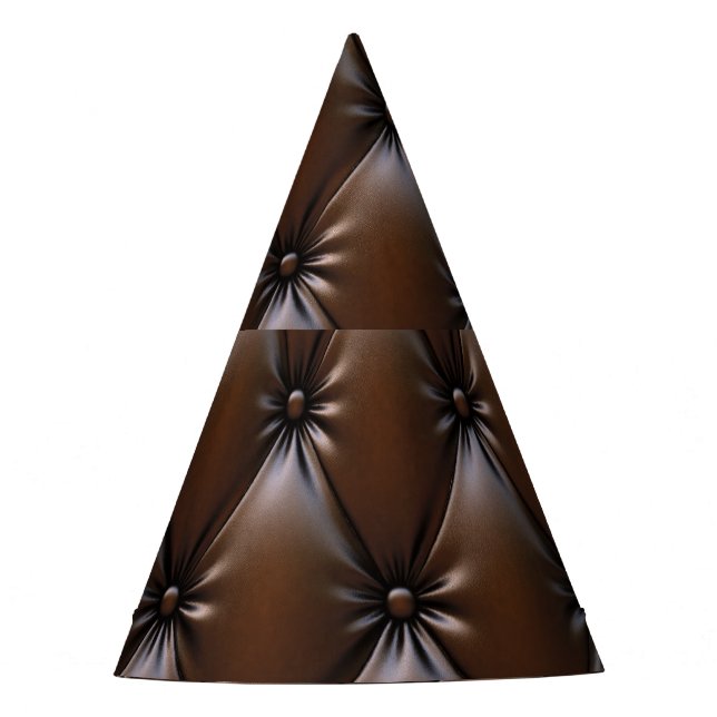 Chapeaux De Fêtes Cuir au chocolat : Texture luxueuse d'Upholstery (Devant)