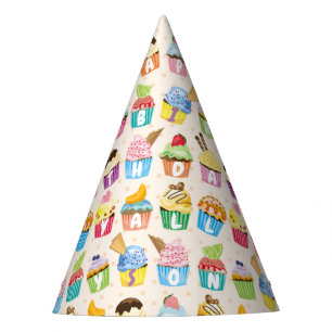 Chapeaux De Fêtes Cupcakes Happy Birthday Ajouter Votre Nom Cute Goo