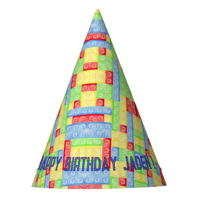 Chapeaux De Fêtes Custom Building Block Birthday Party Hat (Devant)