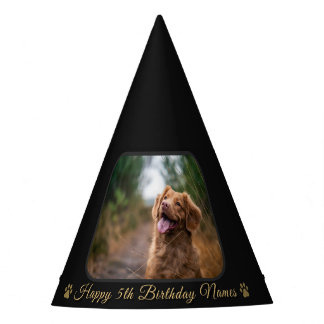 Chapeaux De Fêtes Custom Happy Birthday Pet Dog Photo Picture Name