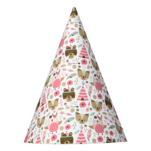 Chapeaux De Fêtes Cute Camping Woodland Animaux Motif