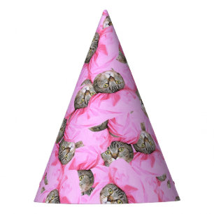 Chapeaux De Fêtes Cute Chat dans un Motif Casquette rose Random