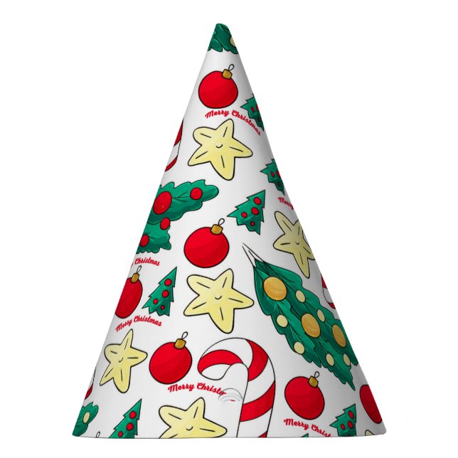 Chapeaux De Fêtes Cute Christmas Pattern Party Hat (Droite)