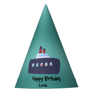 Chapeaux De Fêtes Cute dinosaure capitaine bateau bateau école Anniv