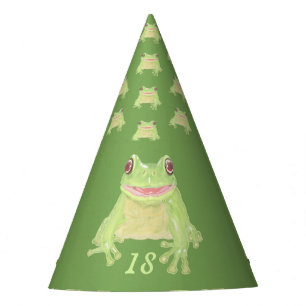 Chapeaux De Fêtes Cute Green Tree Frog - 18 transparent.