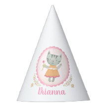 Cute Kitty Cat Girl Casquette de fête d'anniversai