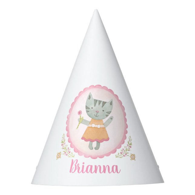 Chapeaux De Fêtes Cute Kitty Cat Girl Casquette de fête d'anniversai (Devant)