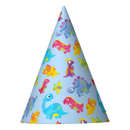 Chapeaux De Fêtes Cute Light Pastel Blue Baby Dinosaur Anniversaire