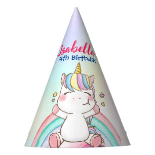 Chapeaux De Fêtes Cute Magical Rainbow Unicorn Bonne fête d'annivers