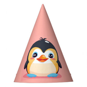 Chapeaux De Fêtes Cute Penguin Face safari zoo glace Anniversaire