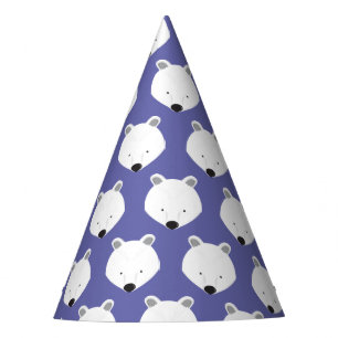 Chapeaux De Fêtes Cute Polar Bear Purple Animal