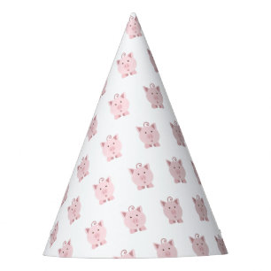 Chapeaux De Fêtes Cute Surpris Cochon Rose