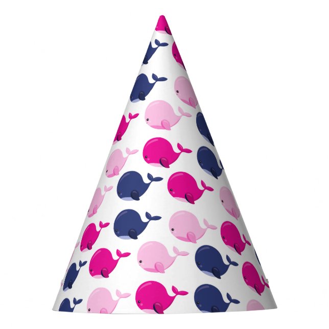 Chapeaux De Fêtes Cute Whales, Pattern of Whales, Sea Animals (Devant)