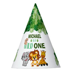 Chapeaux De Fêtes Cute Wild One Jungle Safari Animaux premier annive
