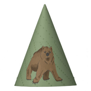 Chapeaux De Fêtes Cute Woodland Grizzly Bear Cub