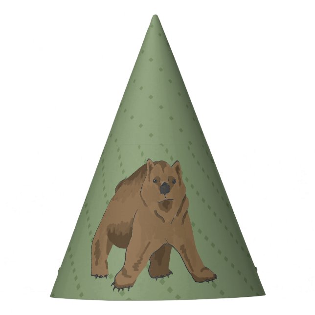 Chapeaux De Fêtes Cute Woodland Grizzly Bear Cub (Devant)