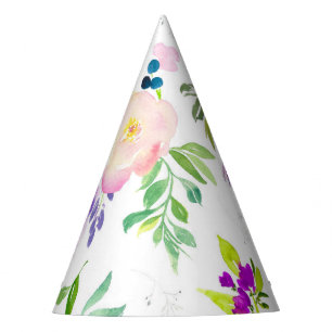 Chapeaux De Fêtes Dainty Aquarelle Fleurs Peonies et Wisterias