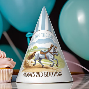 Chapeaux De Fêtes De deux courses l'anniversaire équestre imprimé