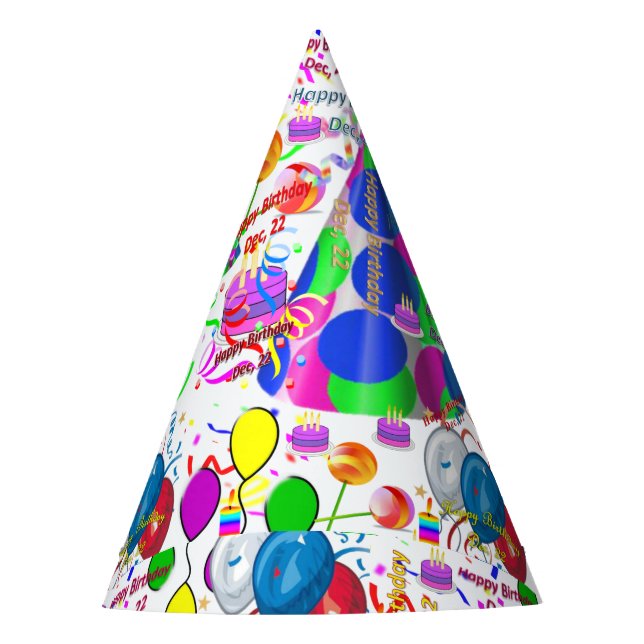 Chapeaux De Fêtes Décembre, 22 Fête Anniversaire Casquette, Annivers (Devant)