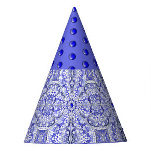 Chapeaux De Fêtes Dentelle en céramique Bleu de Grèce