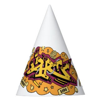 Chapeaux De Fêtes Dessin à la main de graffiti d'art