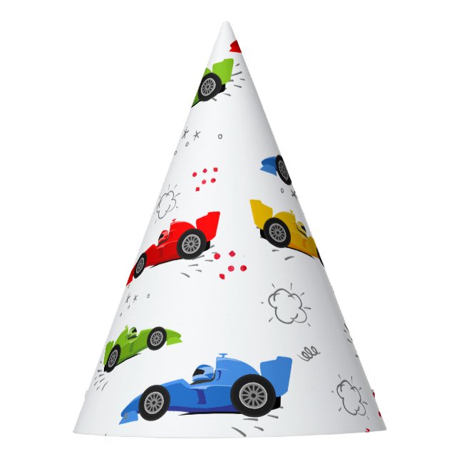 Chapeaux De Fêtes Deux Enfants de 2e anniversaire Rapide Racing Cars (Devant)