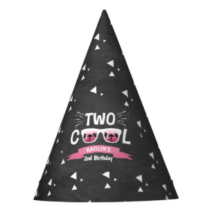 Chapeaux De Fêtes Deux filles Cool Chalkboard 2e anniversaire