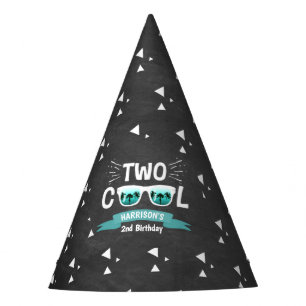Chapeaux De Fêtes Deux garçons Cool Chalkboard 2e anniversaire