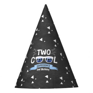 Chapeaux De Fêtes Deux garçons Cool Chalkboard 2e anniversaire