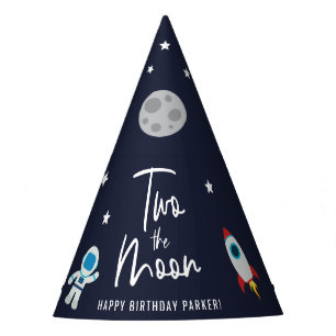 Chapeaux De Fêtes Deux L'Espace Lune Thème Anniversaire