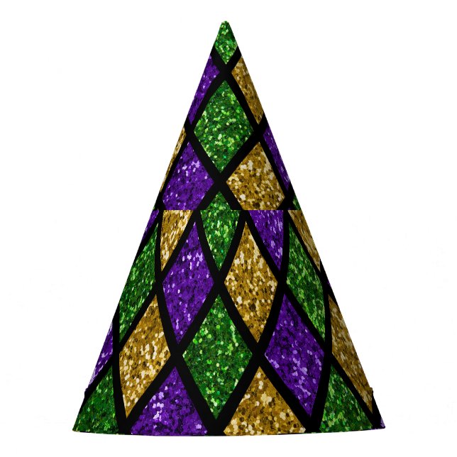 Chapeaux De Fêtes Diamants de paillettes scintillants, arrière - pla (Devant)