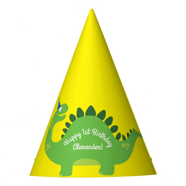 Chapeaux De Fêtes Dinosaur Cute 1er anniversaire Casquettes de fête (Devant)