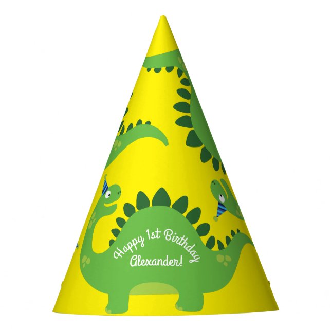 Chapeaux De Fêtes Dinosaur Cute 1er anniversaire Casquettes de fête (Devant)