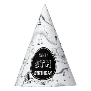 Chapeaux De Fêtes Dinosaur Os Fossiles Motifs Âge d'anniversaire