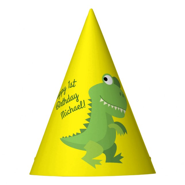 Chapeaux De Fêtes Dinosaur T-rex Enfants 1er anniversaire Dino Party (Devant)