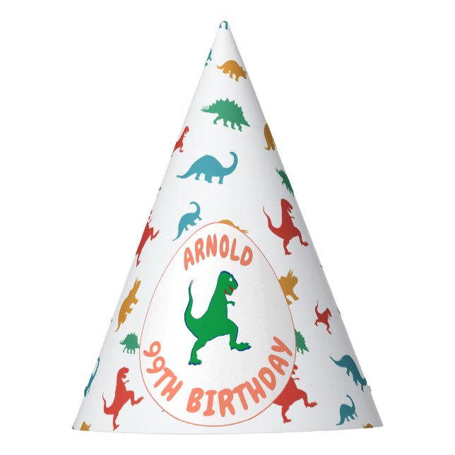 Chapeaux De Fêtes Dinosaure Anniversaire T Rex Enfants Animaux Juras (Devant)