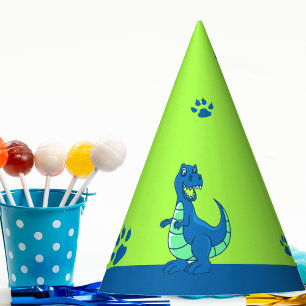 Chapeaux De Fêtes Dinosaure Bleu Vert Anniversaire de enfant à thème