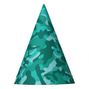 Chapeaux De Fêtes Dispositif de camouflage bleu persian