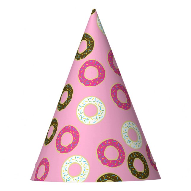 Chapeaux De Fêtes Donut Kid Anniversaire mignon rose (Devant)