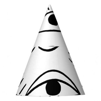 Chapeaux De Fêtes Doodle eye, motif créatif sans couture.